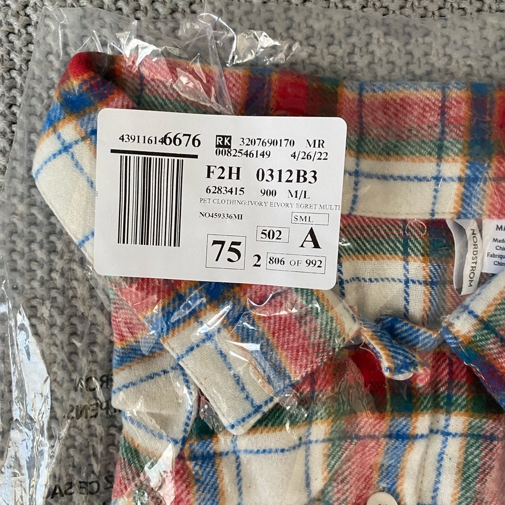Pet Flannel Pajama Shirt NWT - Picture 6 of 11